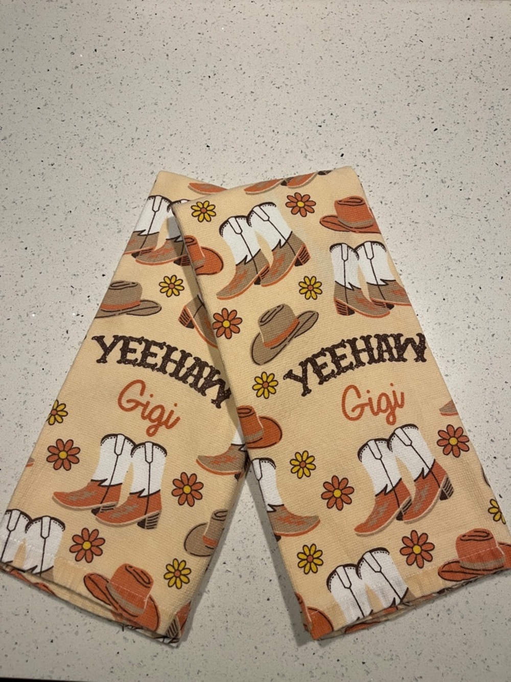 Yeehaw Gigi Cowgirl Print Towel Set